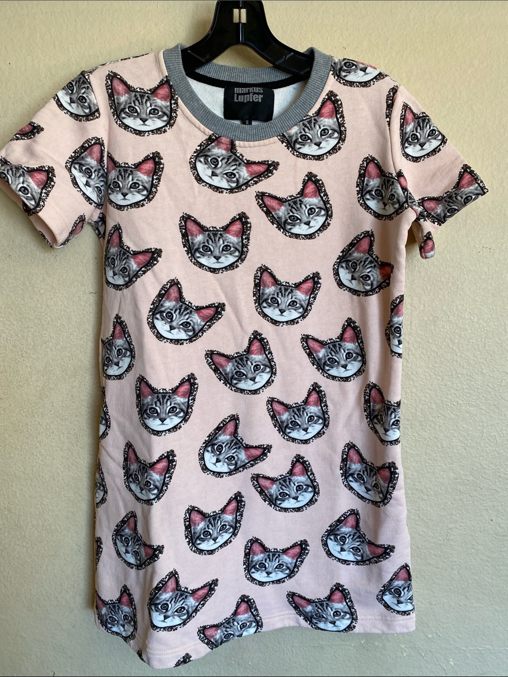 Markus Lupfer Pink Cat Face Print Dress